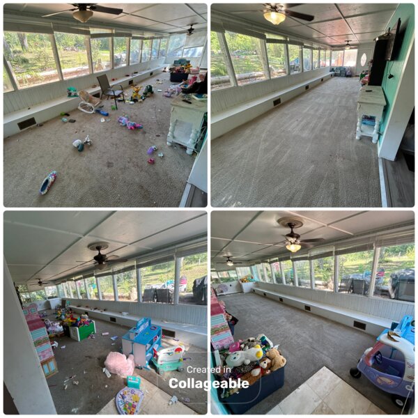 Before and after cleaning transformation