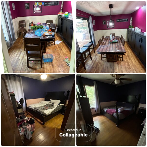 Before and after cleaning transformation